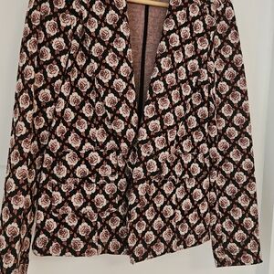 Maeve by Anthropologie Sweater Jacket - Pink & Black Pattern